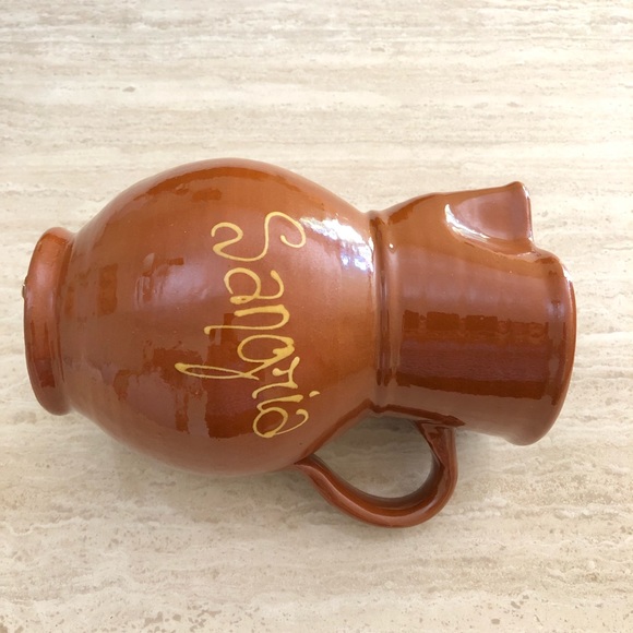 NWOT Contemporary Studio Pottery Glazed Terra Cotta Sangria Pitcher - Picture 9 of 9